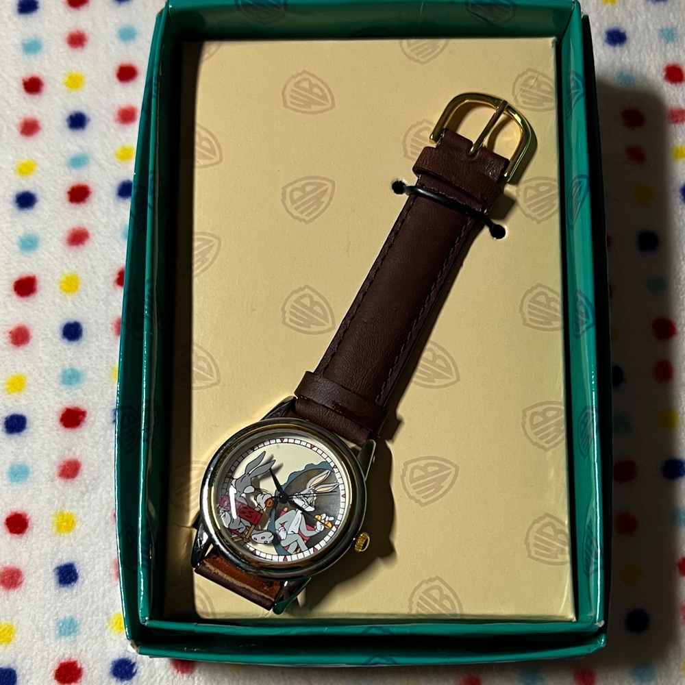 Vintage Warner Bros 1994 Collection Watch Bugs Bunny In Mirror